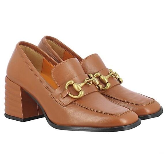 Saint G Leather Valentina, Equestrian, Block Heel, Slip On, Sz 40, Brown - Picture 1 of 13